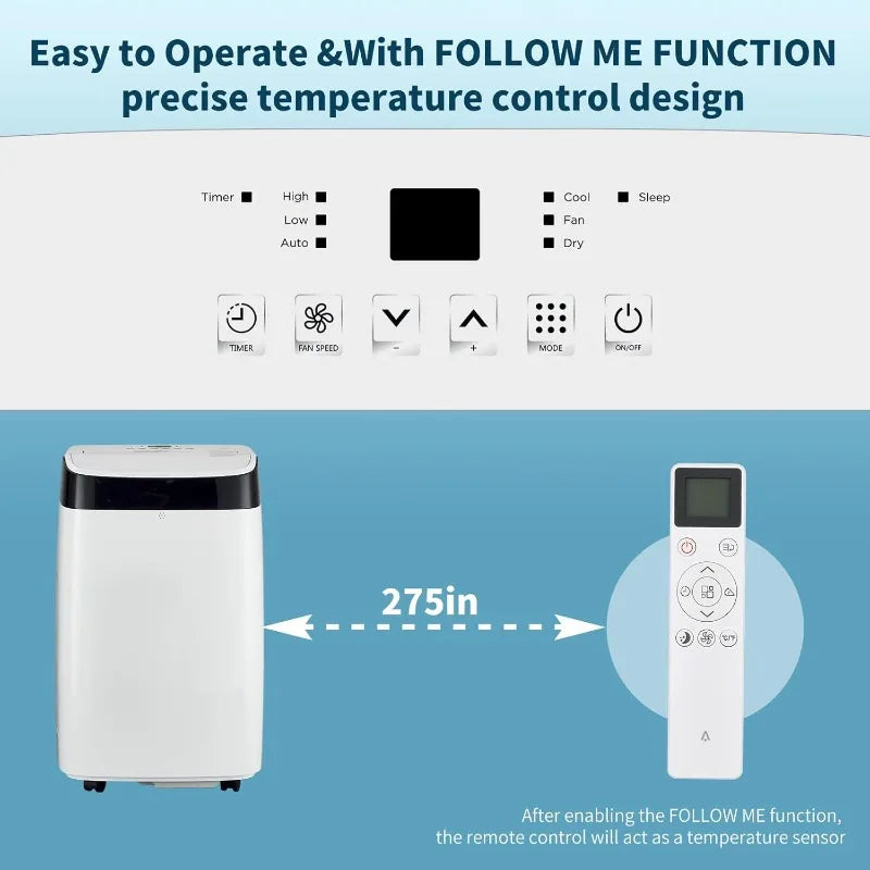 10000 BTU Portable Air Conditioner with Remote Control