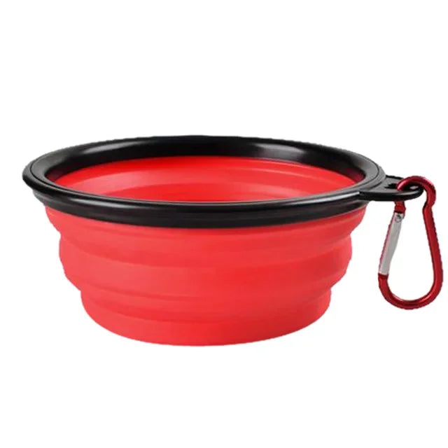 Portable Folding Pet Bowl Dishes with Carabiner Pet Supplies