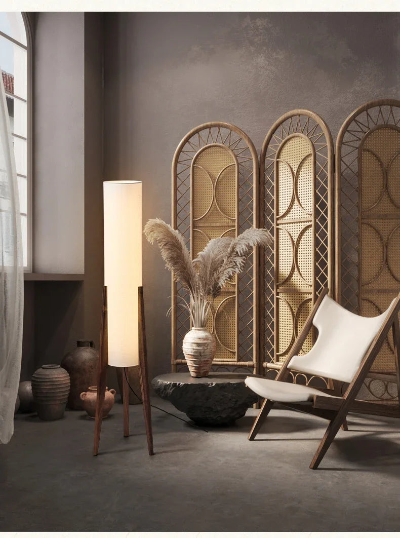 Zen Floor Lamp Japanese style light fabric shade lamp