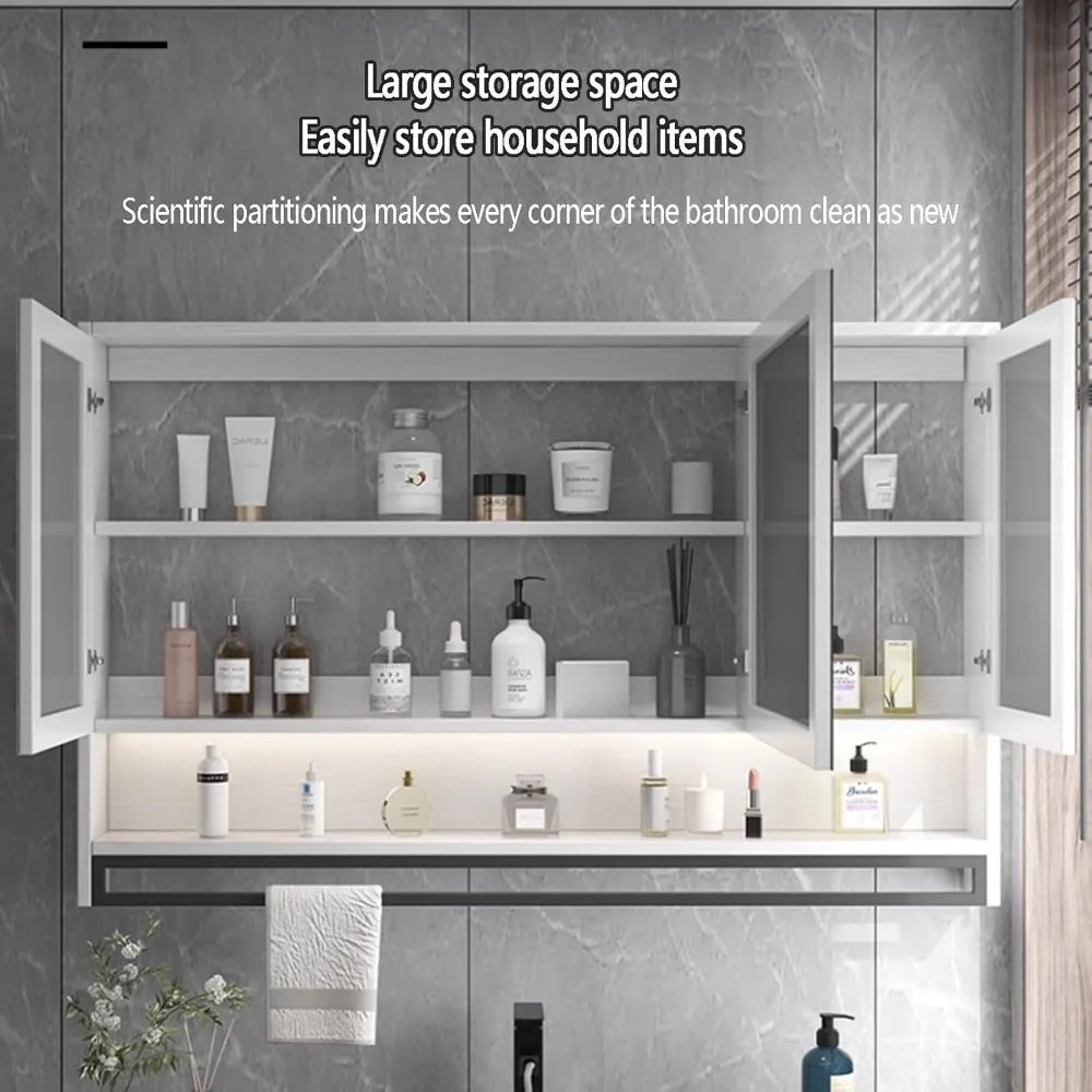 Medicine cabinet with HD mirror and anti-fog