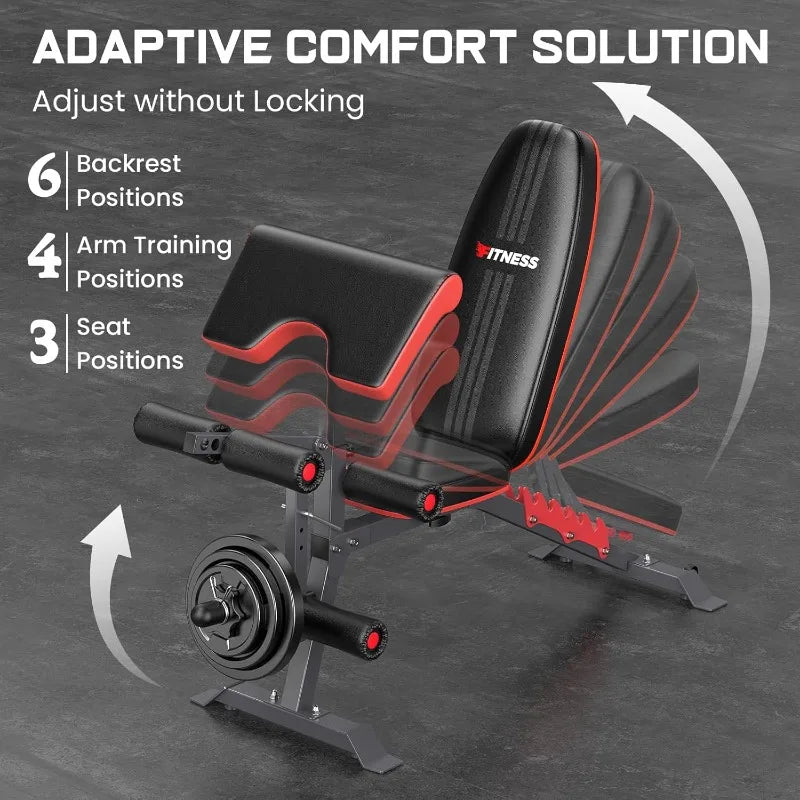 800lbs Adjustable Workout Bench with Leg Extension