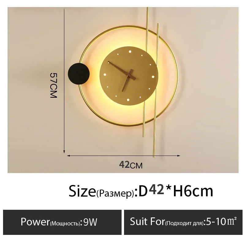 Wall Lamp with Clock Dining Room Decor