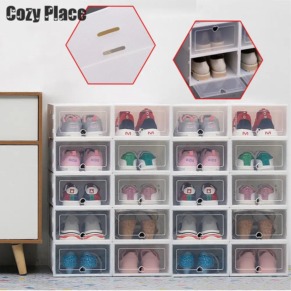20pcs Shoes Transparent Cabinet Organizer