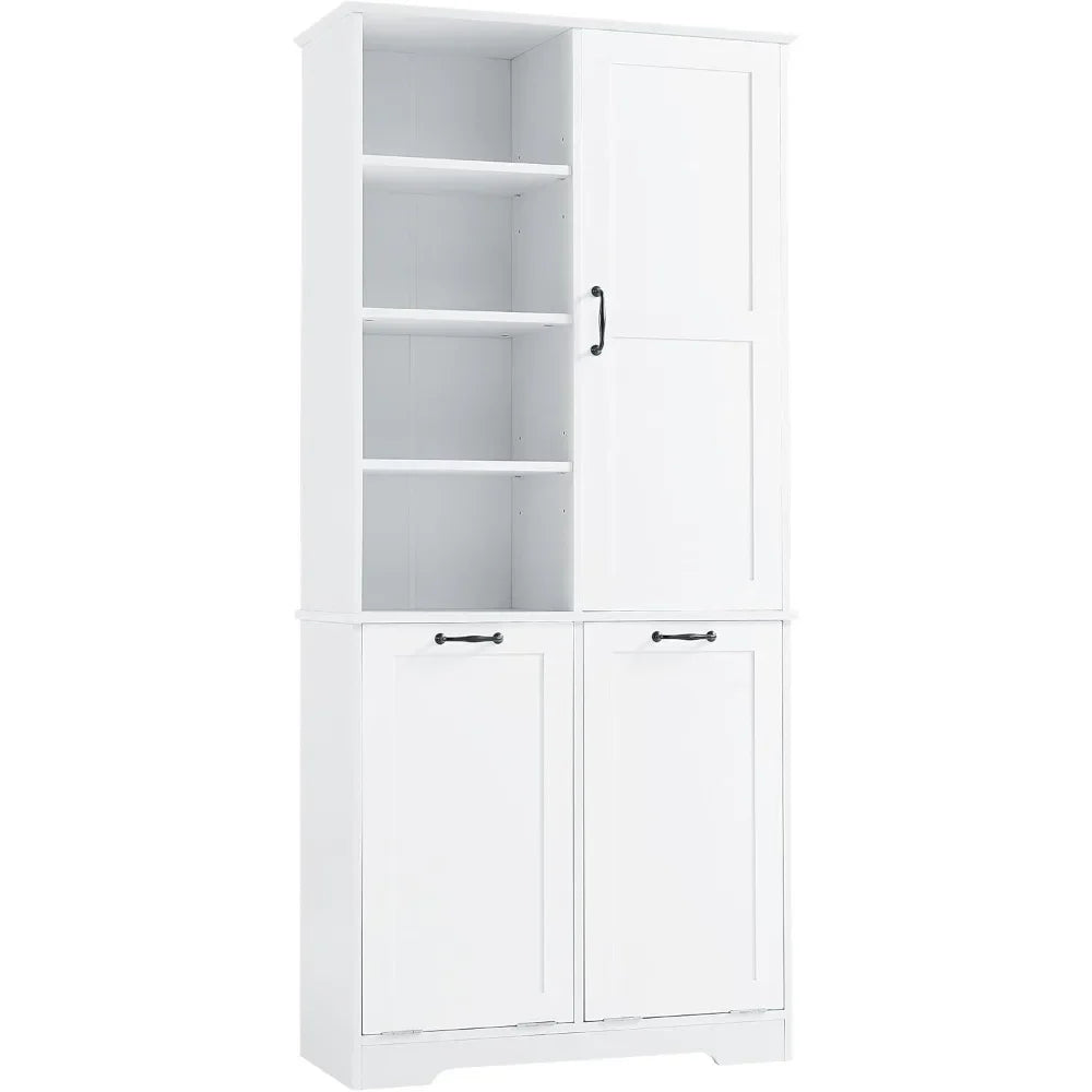 Bathroom Storage Cabinet with 2 Tilt Out Laundry Hamper