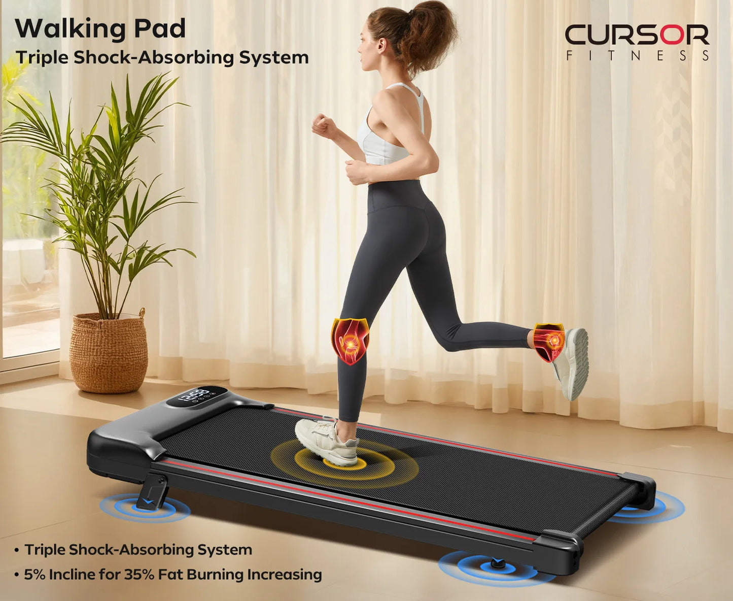 2.5 HP Incline Triple Knee Protection, with App and Remote Controls