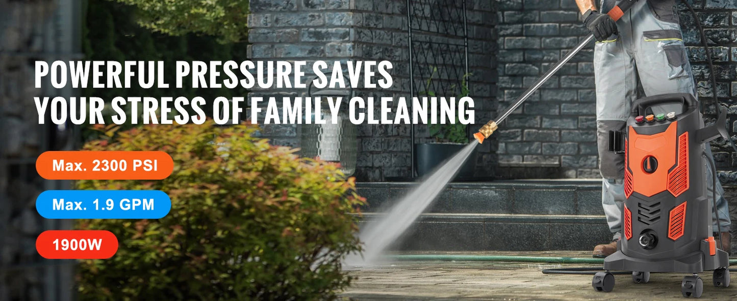 Electric Pressure Washer Power with Quick Connect Nozzles