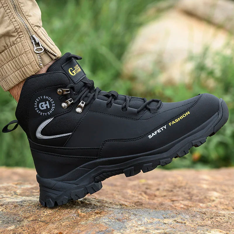 High Top Safety Shoes Men Steel Toe Work boots