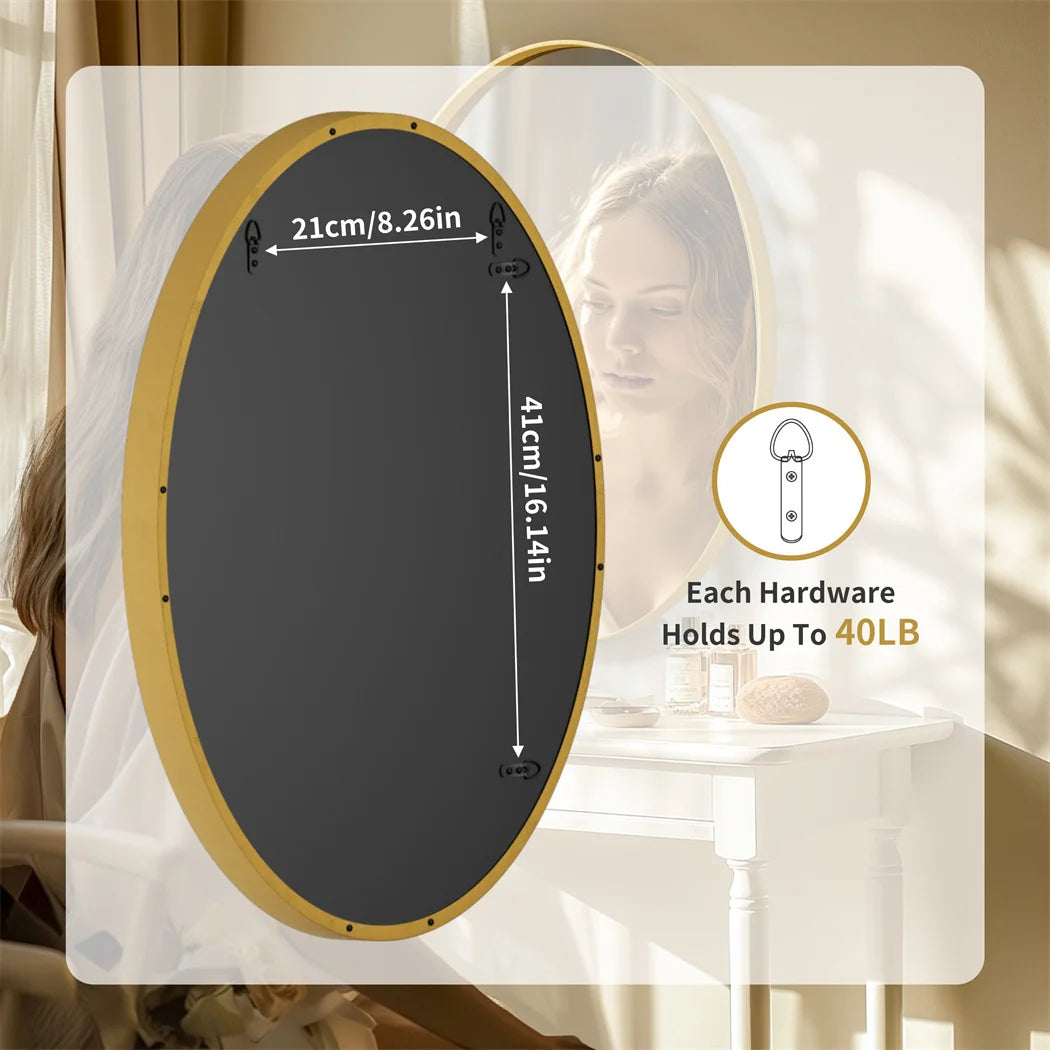 Brushed Gold Mirror with Metal Frame