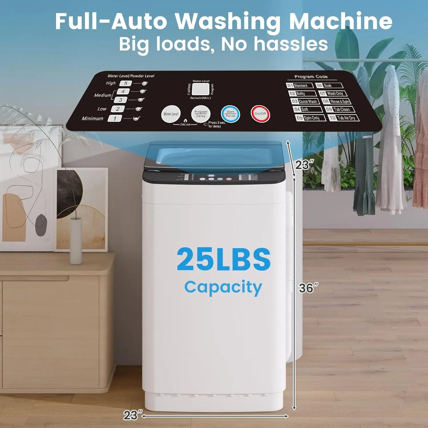 25lbs Fully Automatic Portable Washing Machine