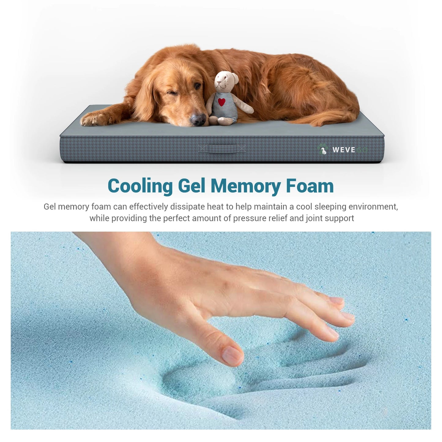 Removable Washable Cover, Gel Memory Foam with Waterproof Lining