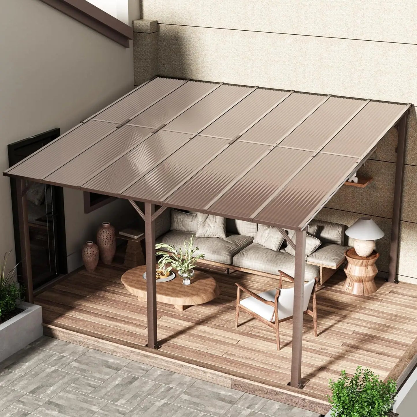 10x14 FT Wall Mounted Gazebos Canopy Awnings