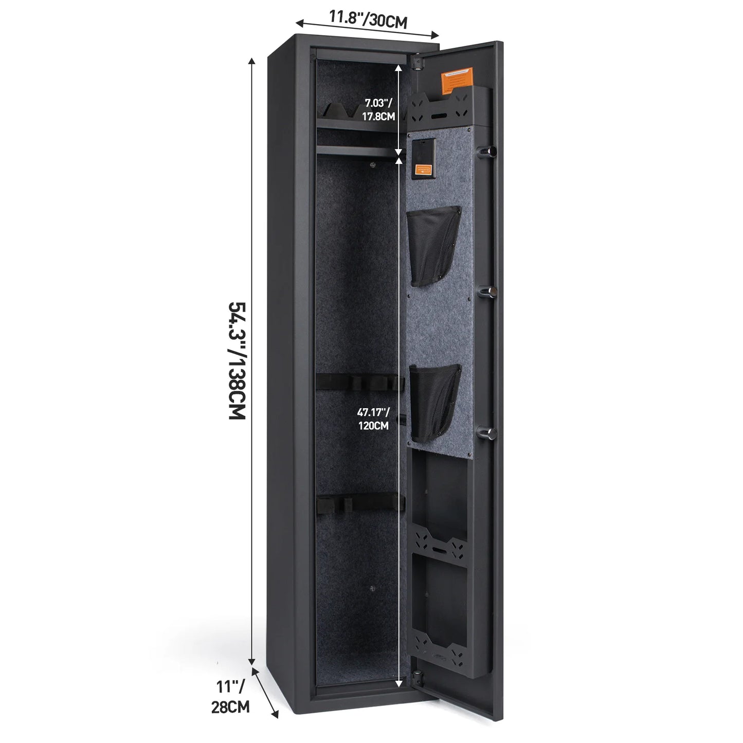 Mustak 3-8 Rifles Gun Safe for Home with Fingerprint/Keypad