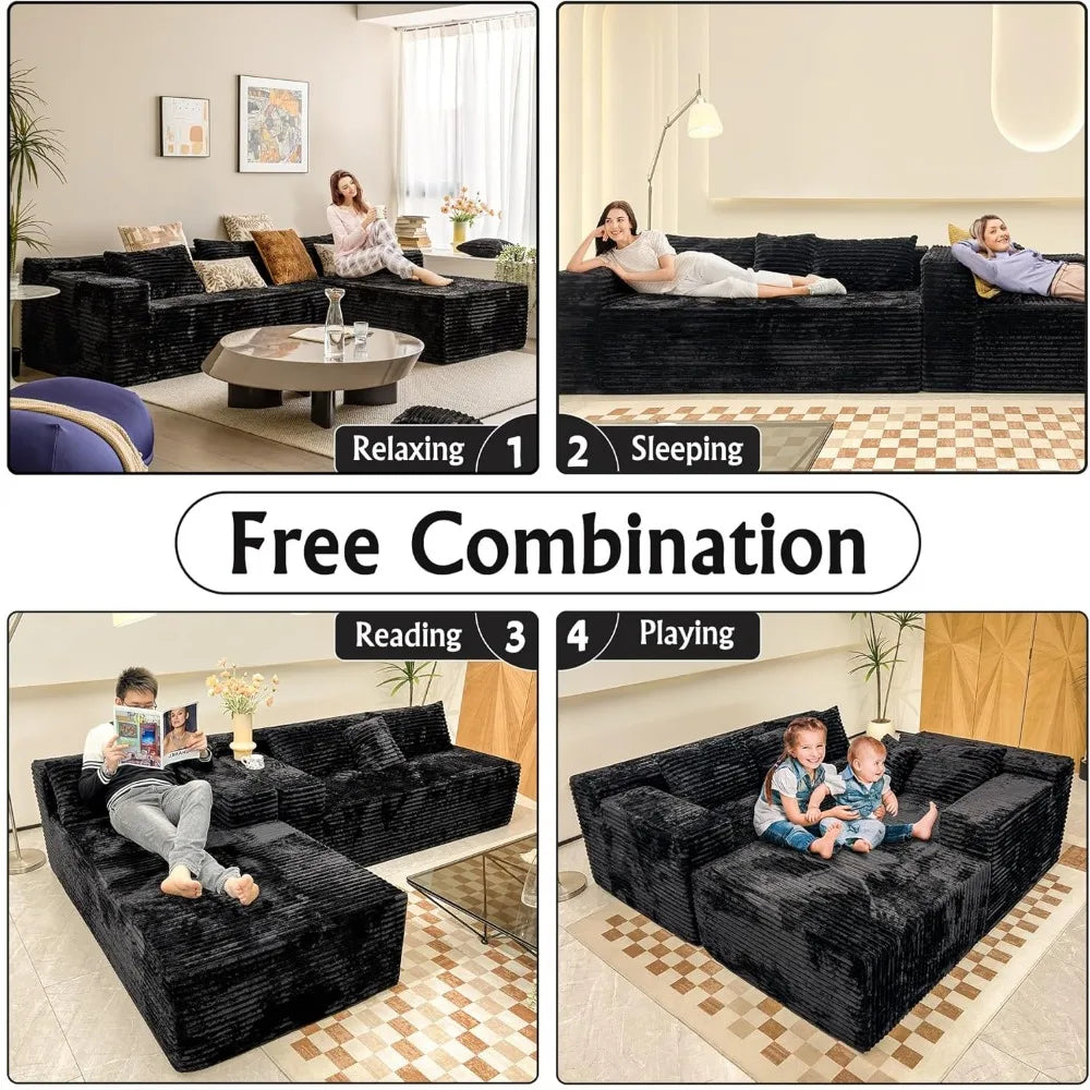 104" Cloud Sectional Couch with L-Shape Chaise
