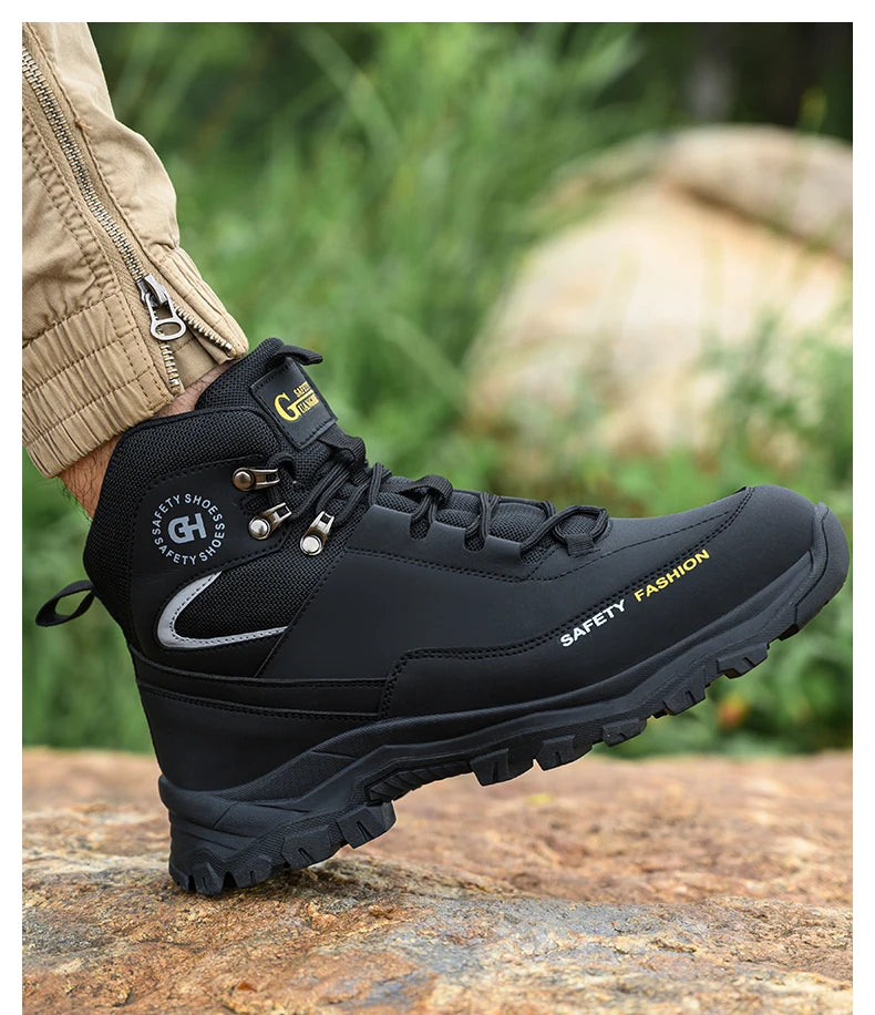 High Top Safety Shoes Men Steel Toe Work boots