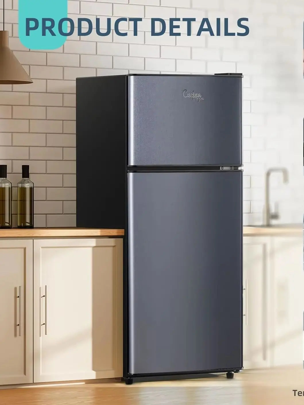 4.2 Cu.Ft Mini Fridge Double Door, Energy-Efficient, Large Capacity.