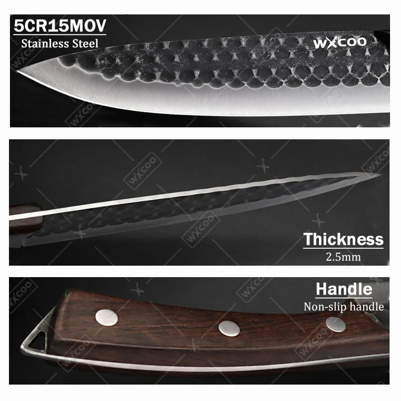 8PCS Stainless steel Professional Kitchen Chef Knife Set