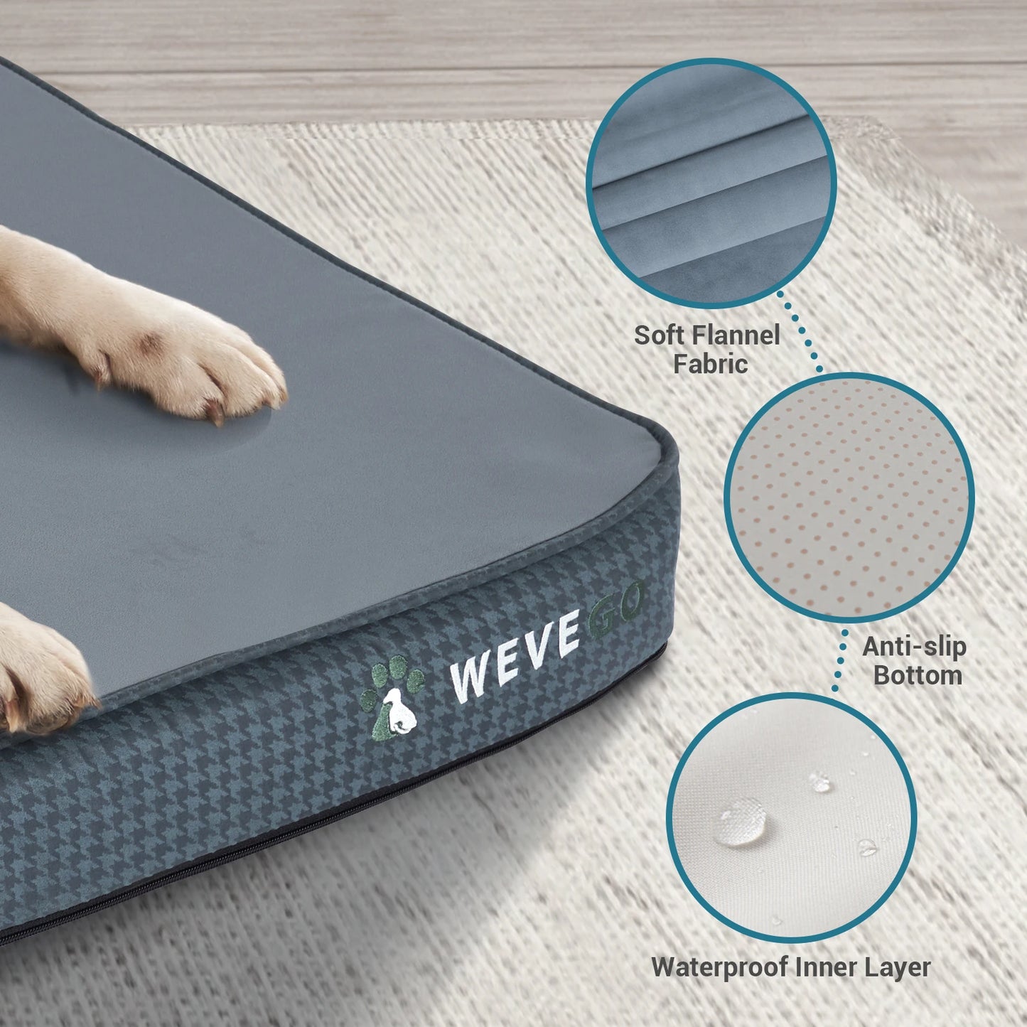 Removable Washable Cover, Gel Memory Foam with Waterproof Lining
