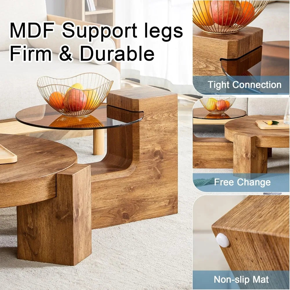 2 in 1 Detachable Small Center Table Set