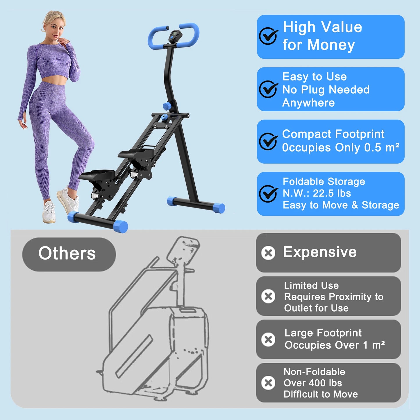 Upgrade Vertical Climber Workout Machine for Full-Body Exercise Climber Fi