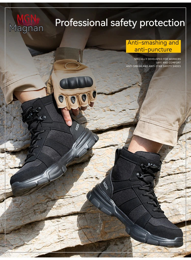 Men Steel Toe Shoes Puncture-Proof Sneakers