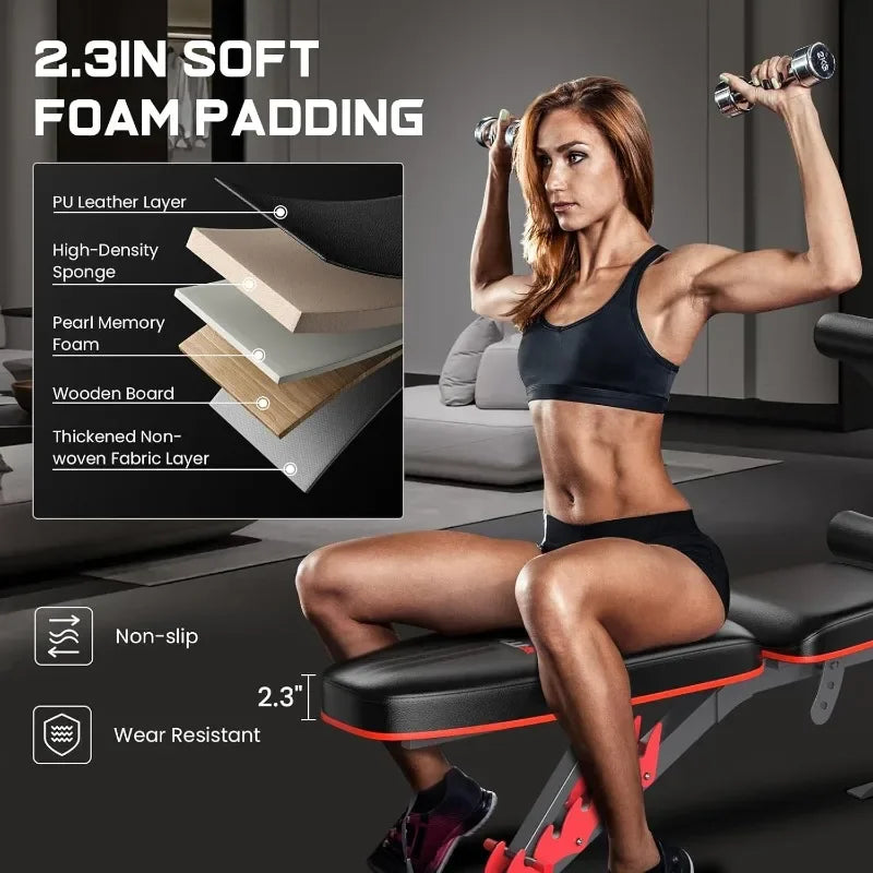 800lbs Adjustable Workout Bench with Leg Extension