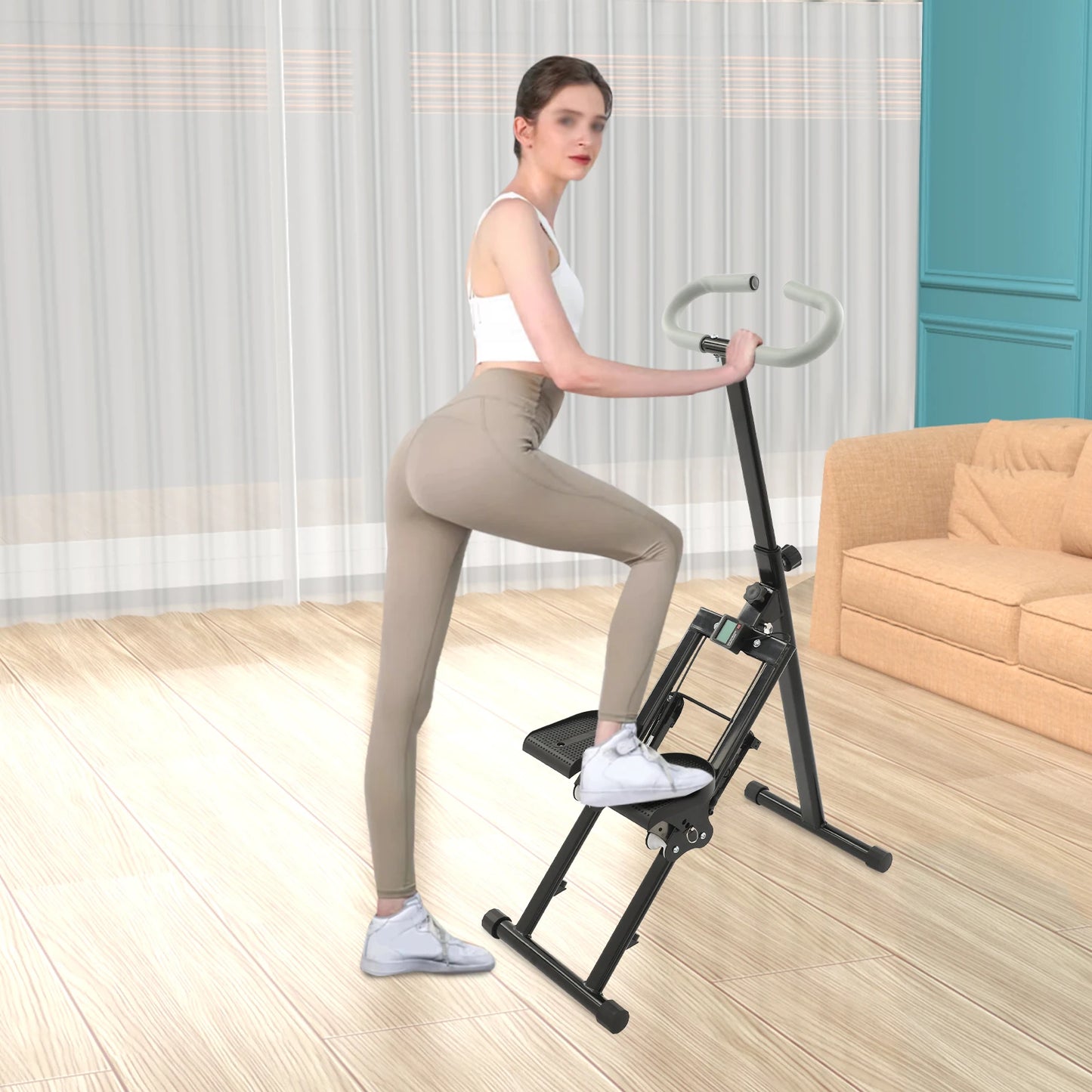 Foldable Indoor Vertical Stair Climbing Machine for Full-Body Workout