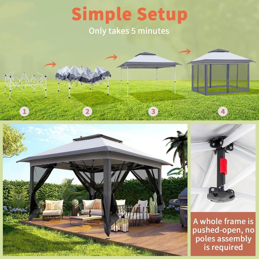 12x12 Pop Up Canopy Tent Easy Set-up