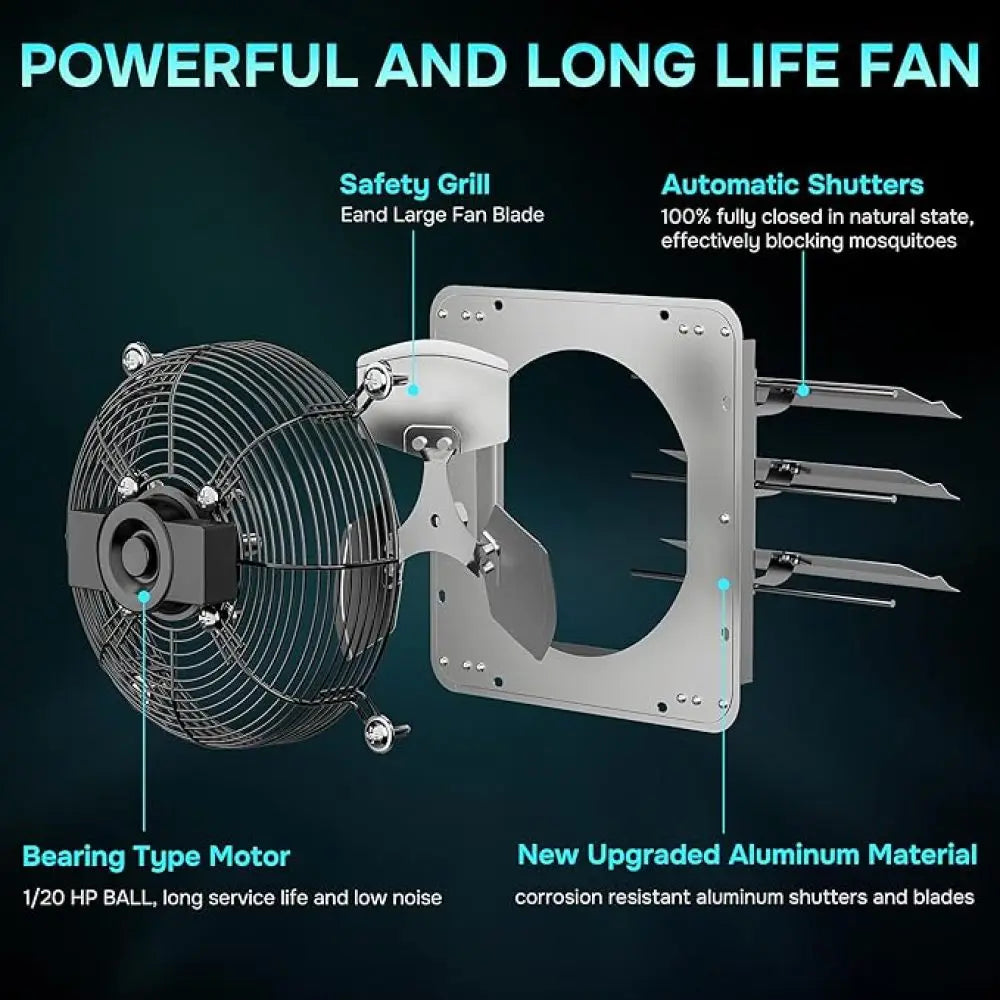 14 Inch Wall Mounted Shutter Exhaust Fan with Speed Controller