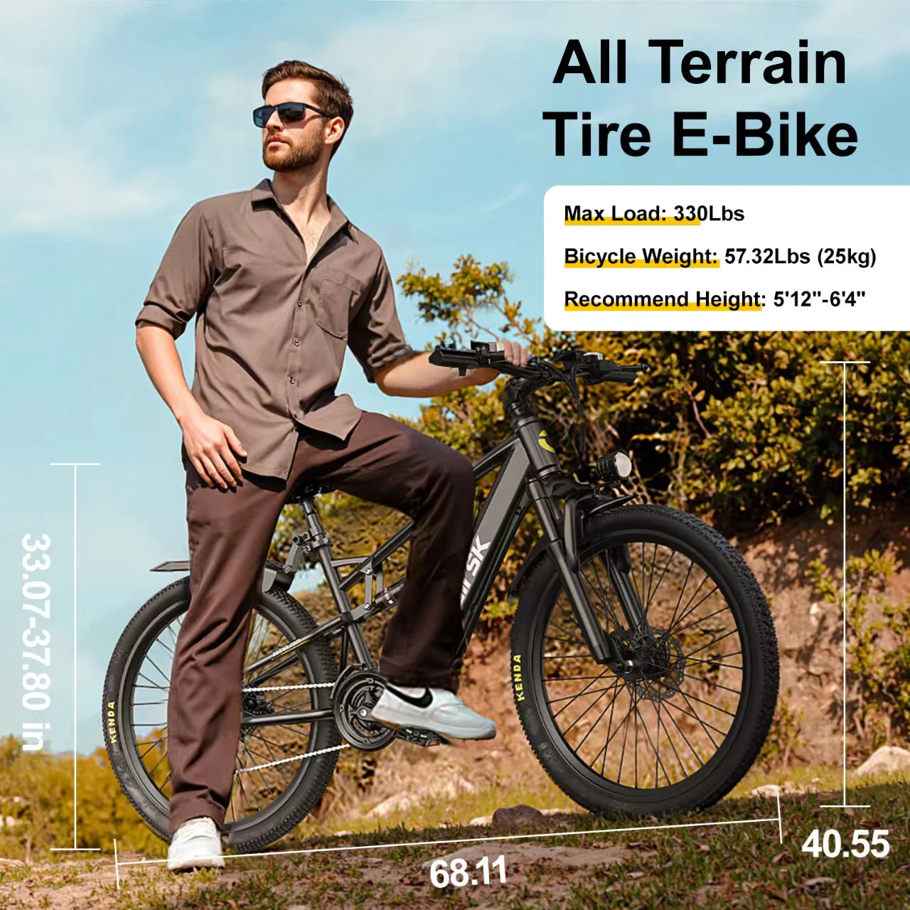 26" Electric Bike, with 21 Speed Dual Suspension