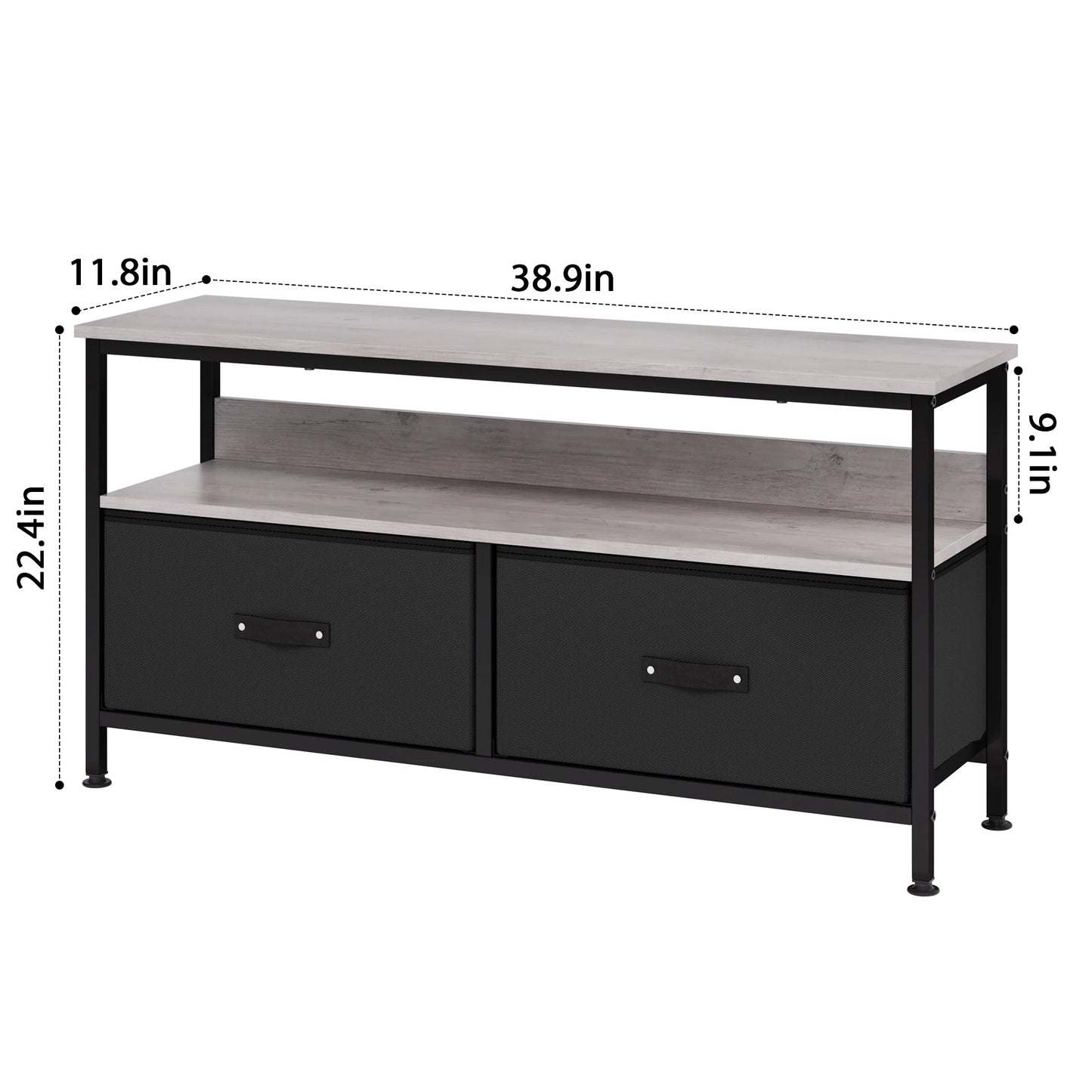 TV Media Console Table with Drawers and Shelves