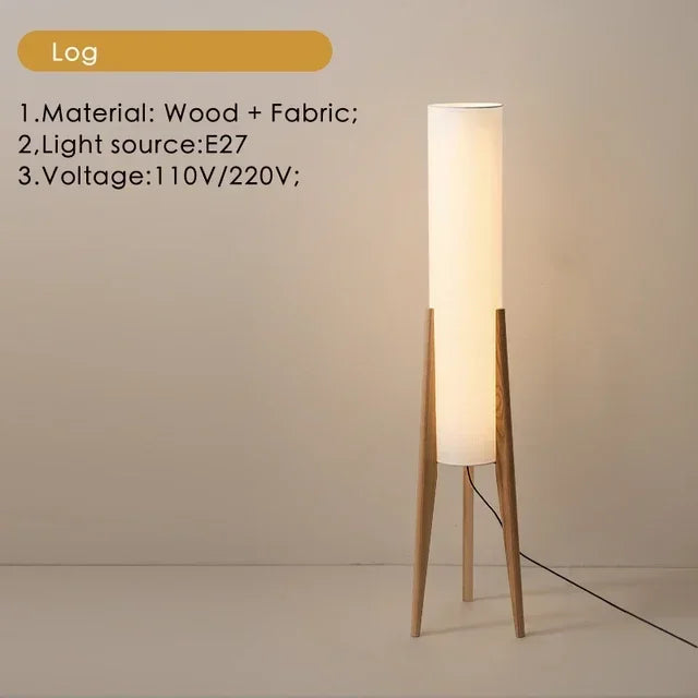 Zen Floor Lamp Japanese style light fabric shade lamp