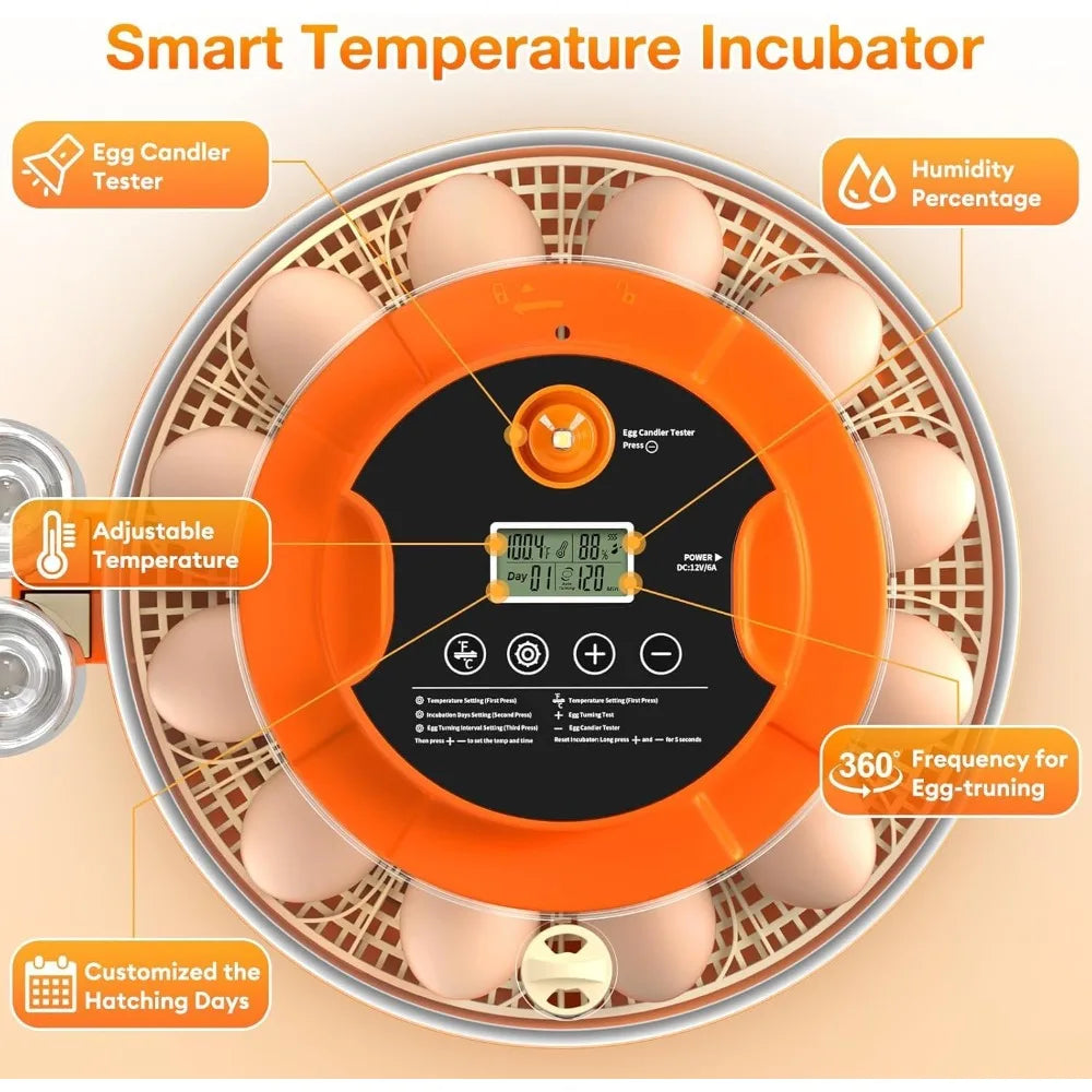 18 Egg Incubator with Automatic Egg Turning