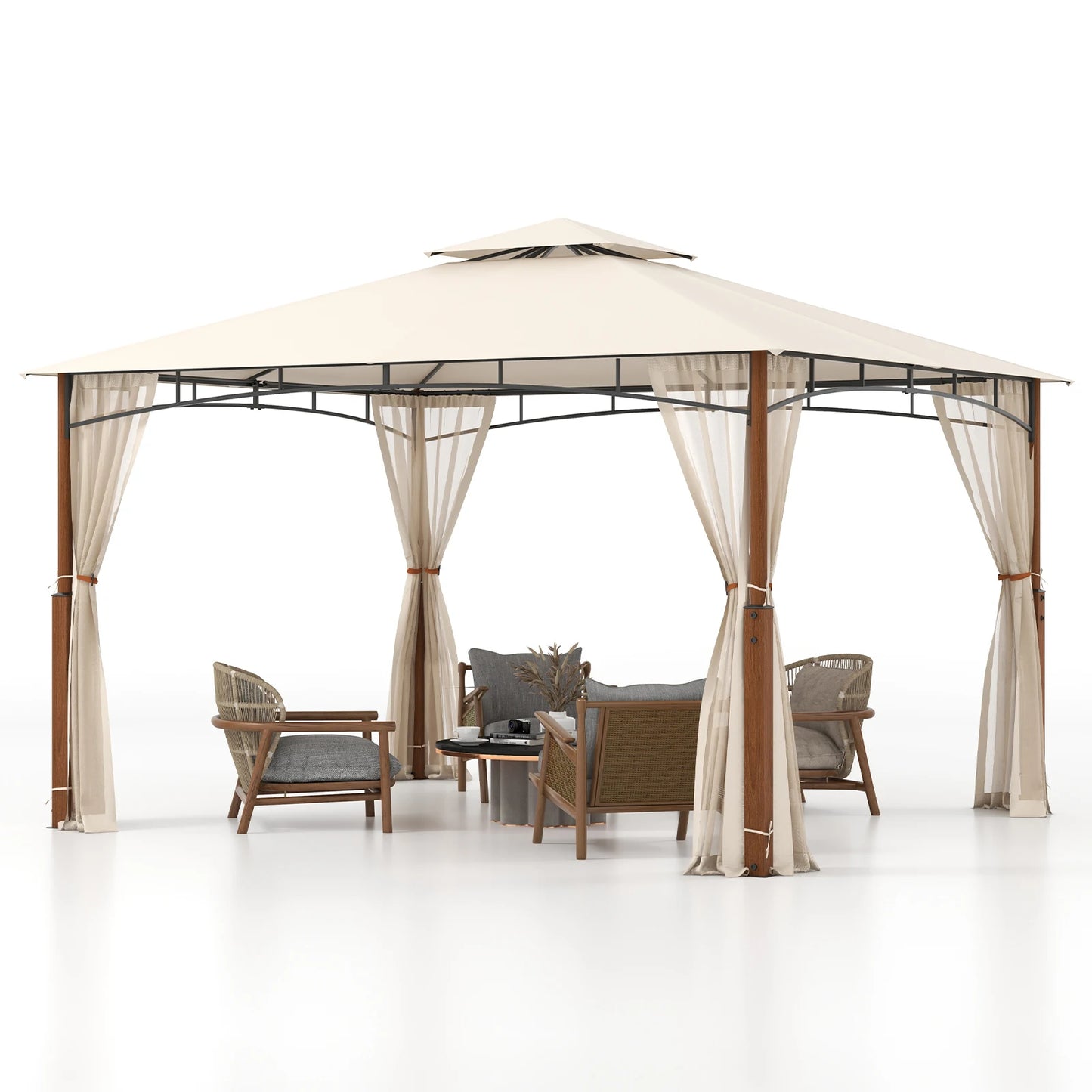 12' x 10' Outdoor Patio Gazebo w/ Netting