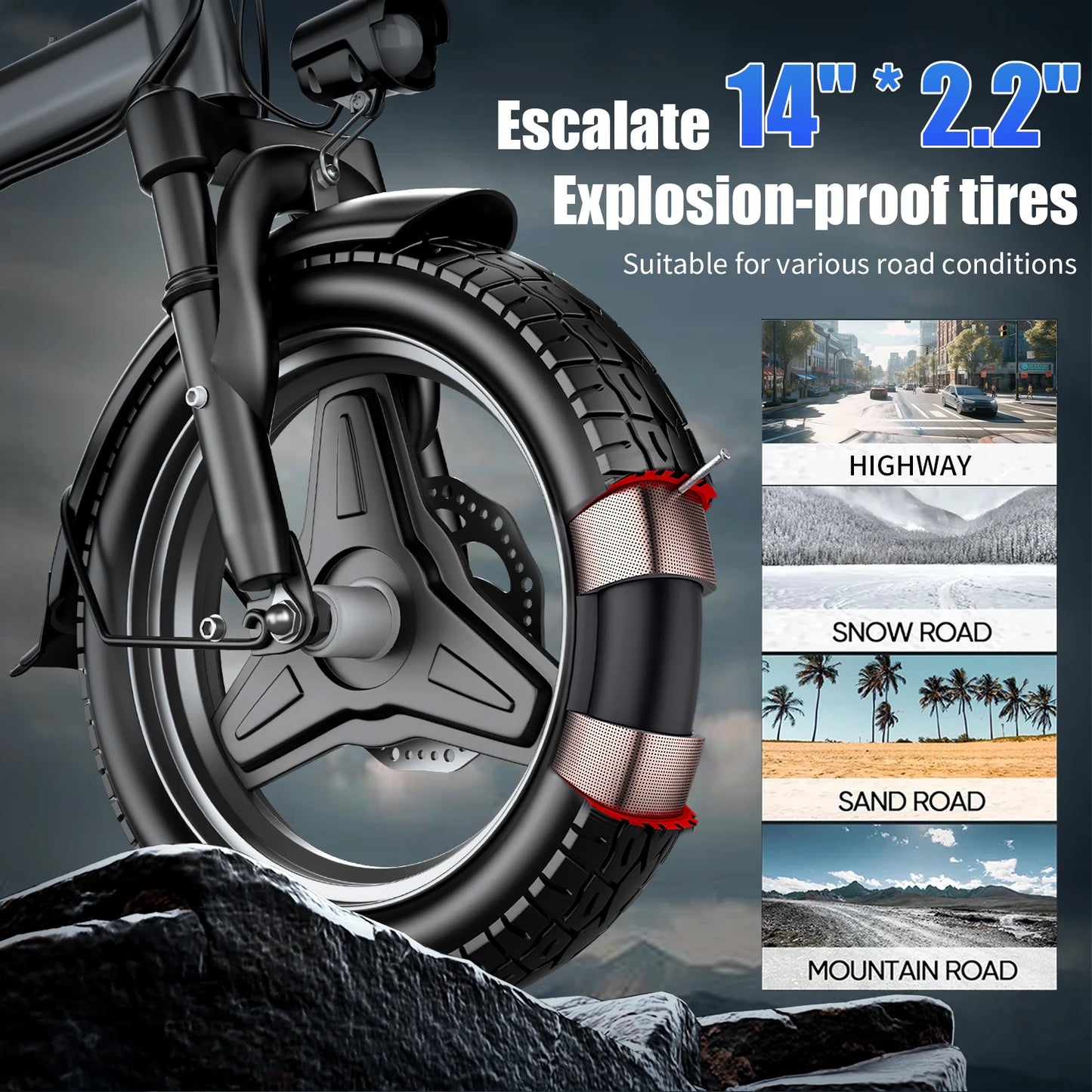 Electric Bike for Adults, 20MPH 35Miles 500W Brushless Motor