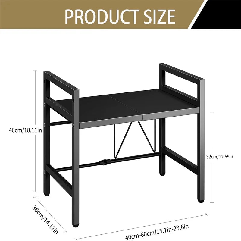 Adjustable Space-Saving Microwave Rack & Storage Organizer