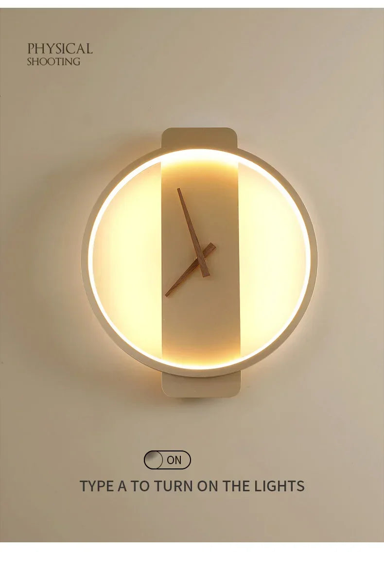 Wall Lamp with Clock Dining Room Decor