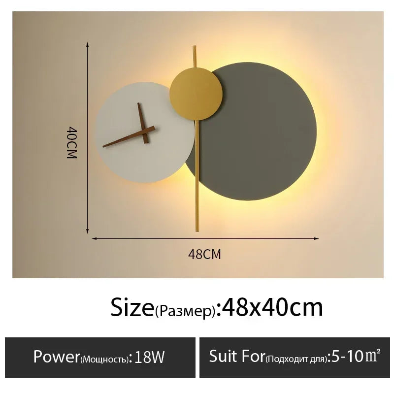 Wall Lamp with Clock Dining Room Decor