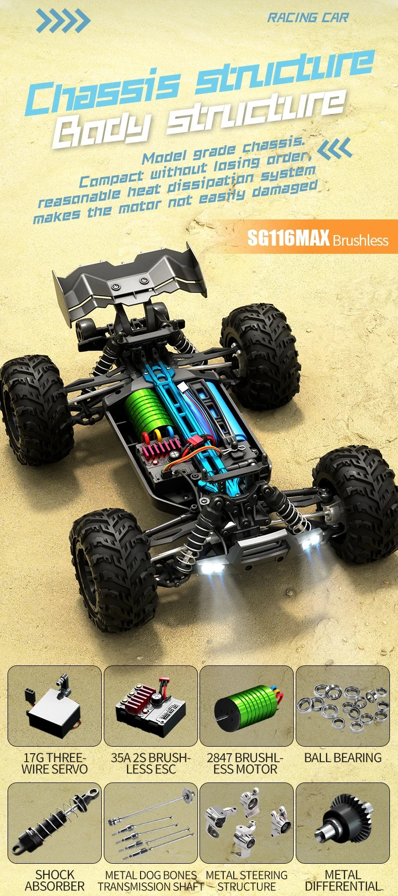 4WD RC Professional Racing 2.4G High Speed Off-Road Drift Car