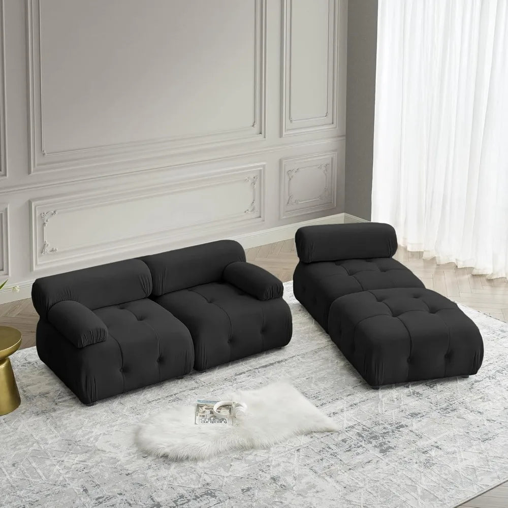 L Shaped Couch with Reversible Ottoman, Living Room Couch
