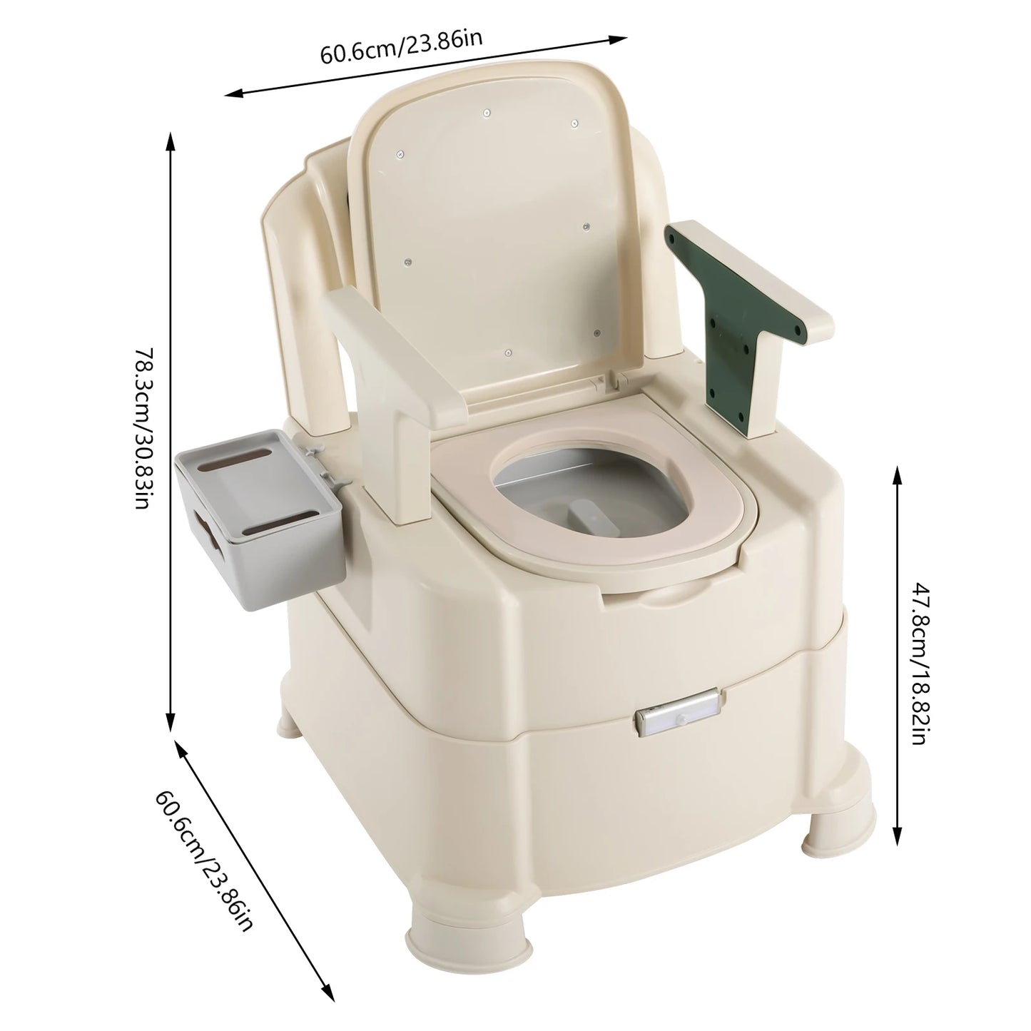 Bedside Commode Toilet with Sensor Night Light