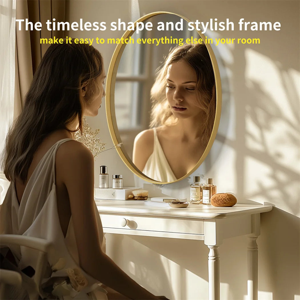 Brushed Gold Mirror with Metal Frame