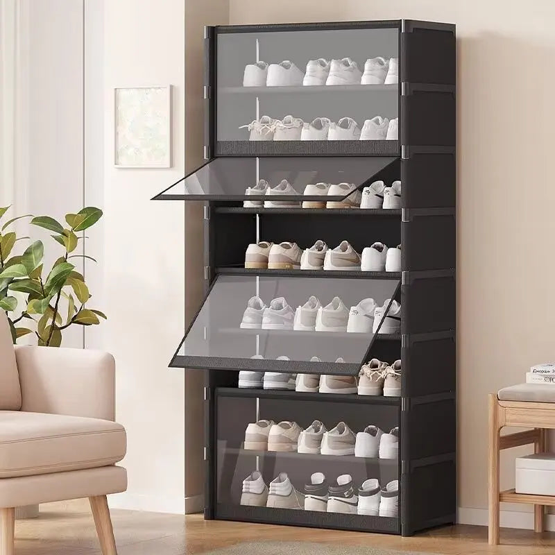 Multi-layer Shoe Cabinet Organizer with Clear Lid