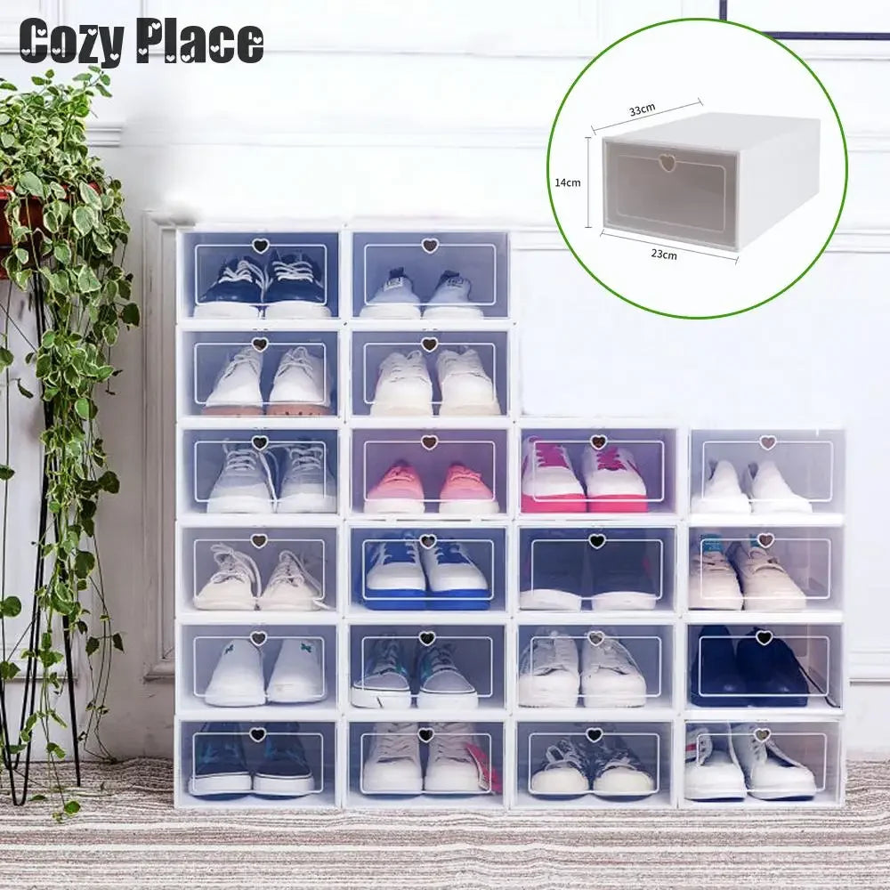 20pcs Shoes Transparent Cabinet Organizer