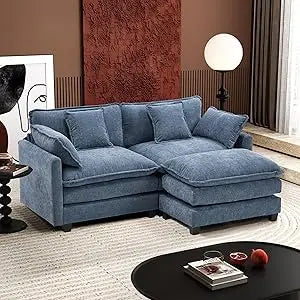 77" L Shaped Modern 3-seated Sofa Modular Sectional with Ottoman