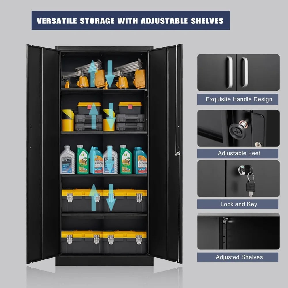 Metal Storage Cabinet with Adjustable Shelves