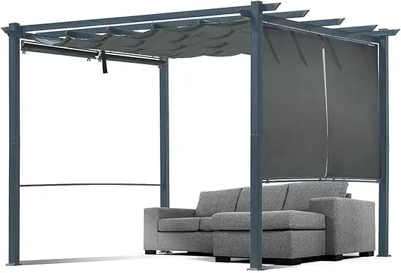 10 x 13 ft Outdoor Pergola with Retractable Shade Canopy