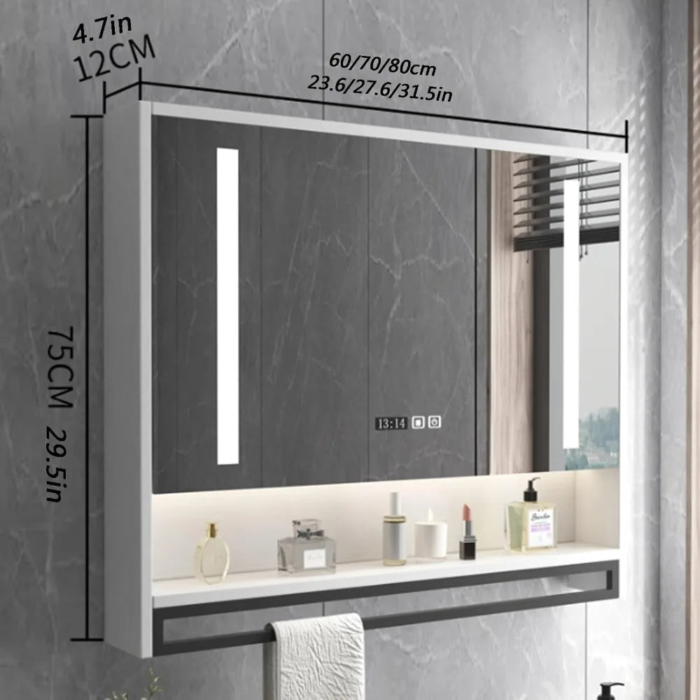 Medicine cabinet with HD mirror and anti-fog