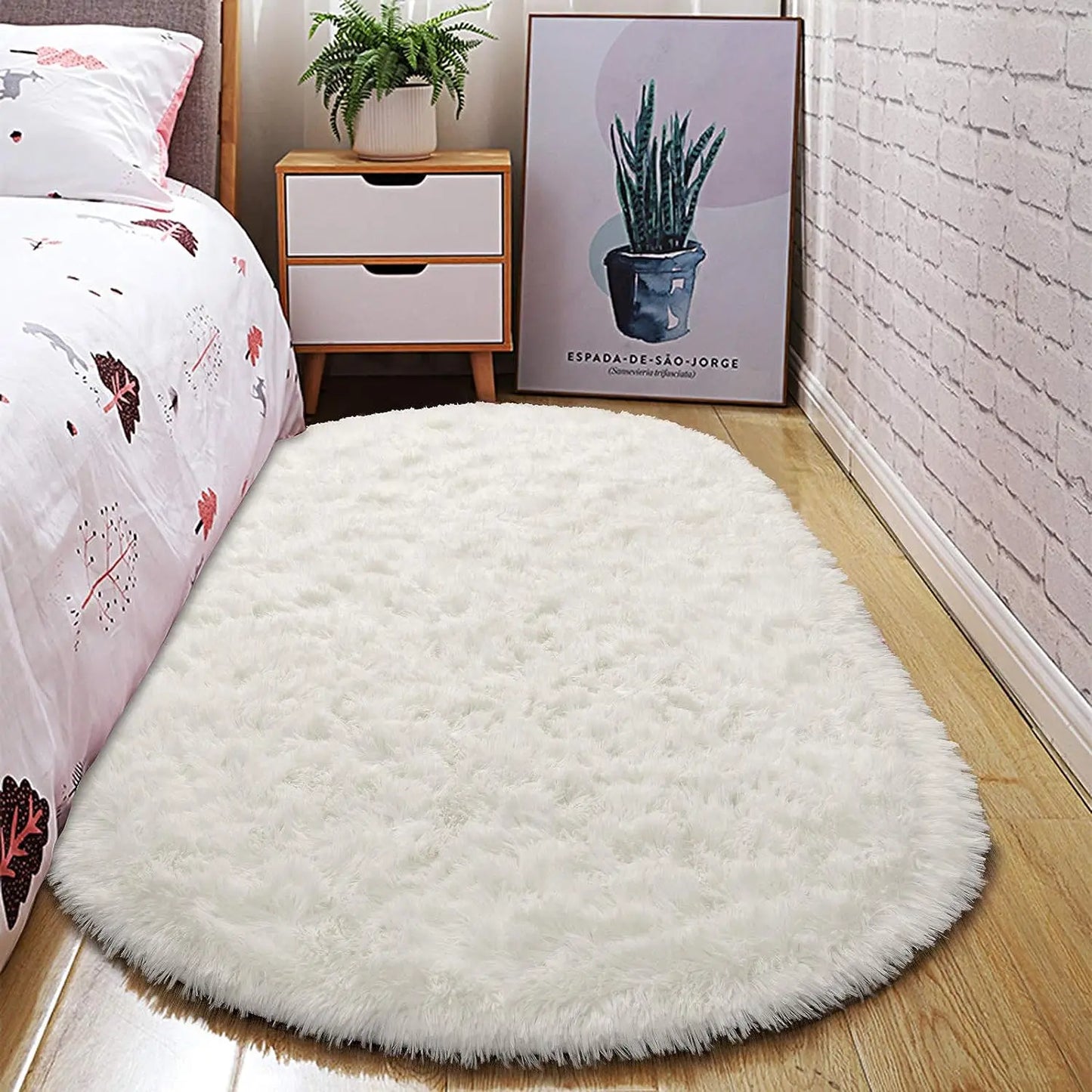 2.6 x 5.3ft Oval Fluffy Ultra Soft Area Rugs