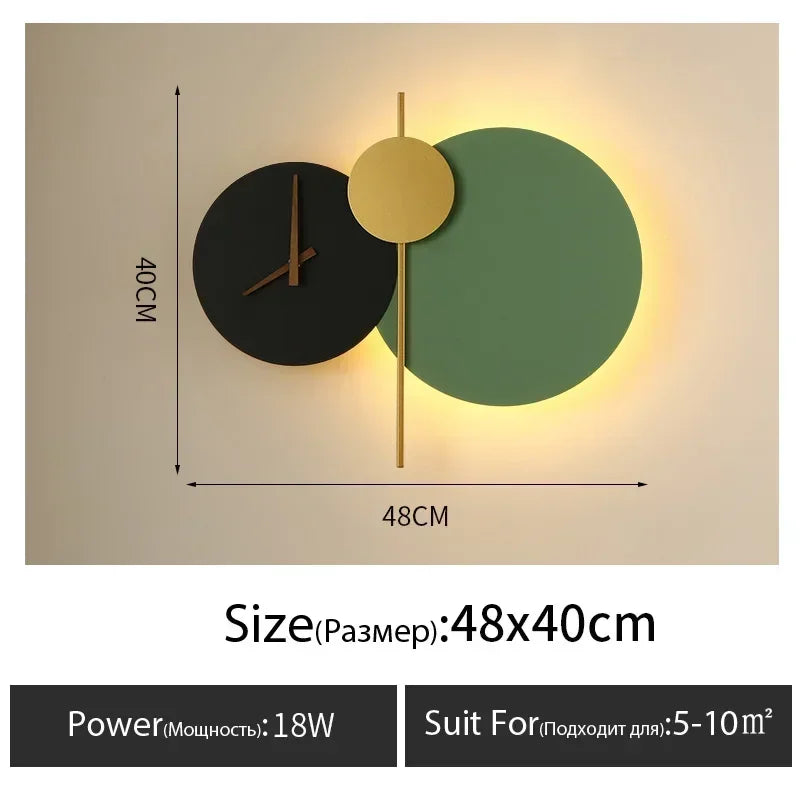 Wall Lamp with Clock Dining Room Decor