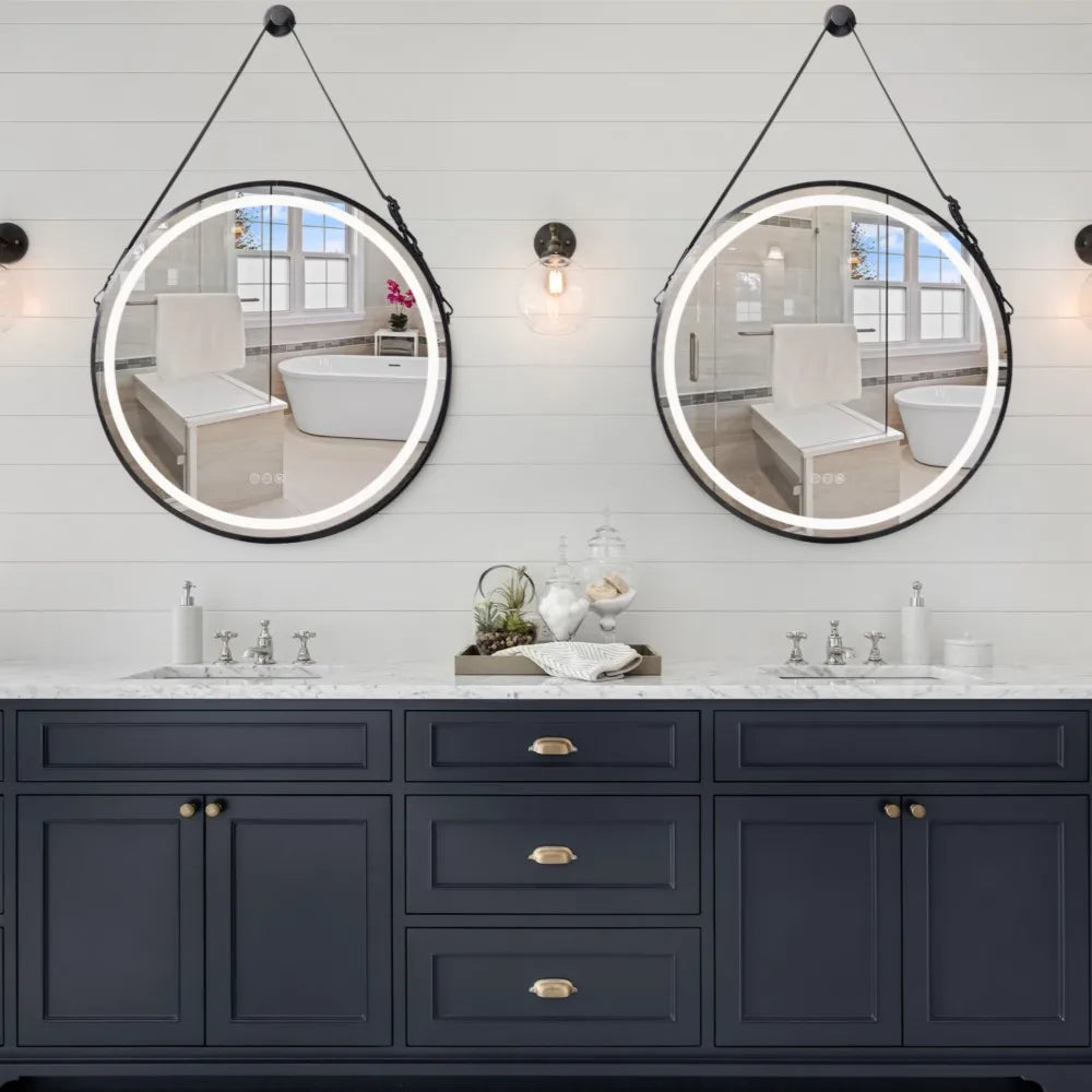 Bathroom Dimmable Fogless Mirror with Detachable Rope
